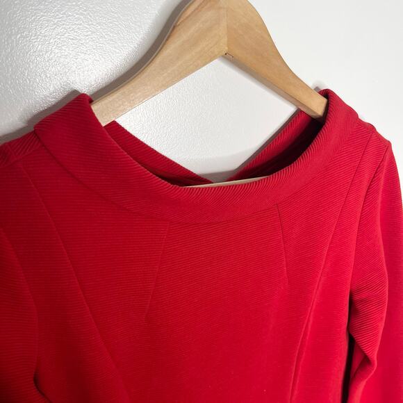 Hobbs London Cordelia Sheath Dress Womens 8 Red Workwear Career Holiday Cocktail - Picture 6 of 11